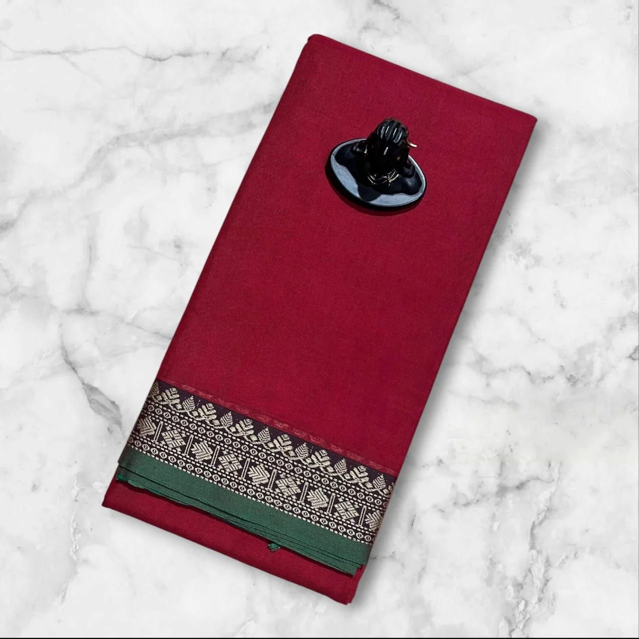Narayanapet Sindoor Border Saree - Dusty Rose Pink